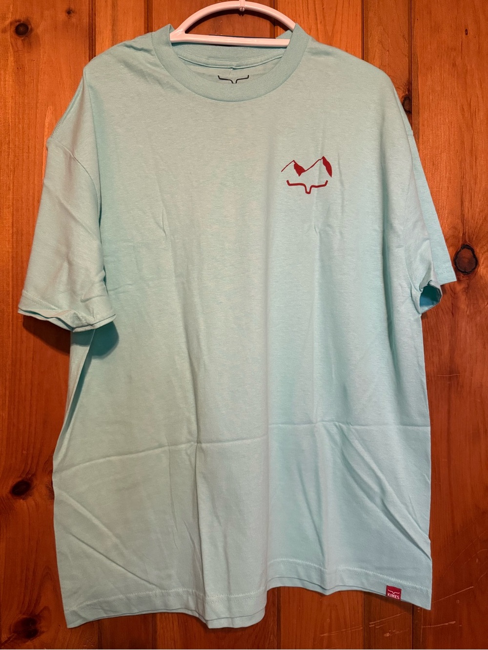 Kimes Ranch Mint Green Short Sleeve Tee with Pink Chest Graphic